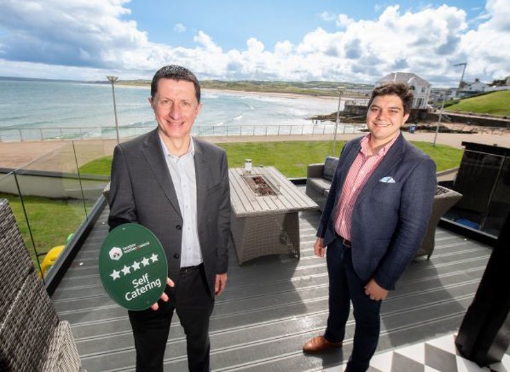     Pictured at Rockdene Beach House in Portrush (Left-right) are David Roberts, Director of Strategic Development at Tourism NI and Mark Bethel, Owner of Rockdene Properties Limited.